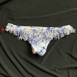 Tie Dye Fringe Back Bikini Bottoms